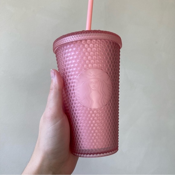 Starbucks | 2022 Valentine's Soft Touch Matte Pink Studded Grande 16 oz Tumbler - Picture 2 of 4